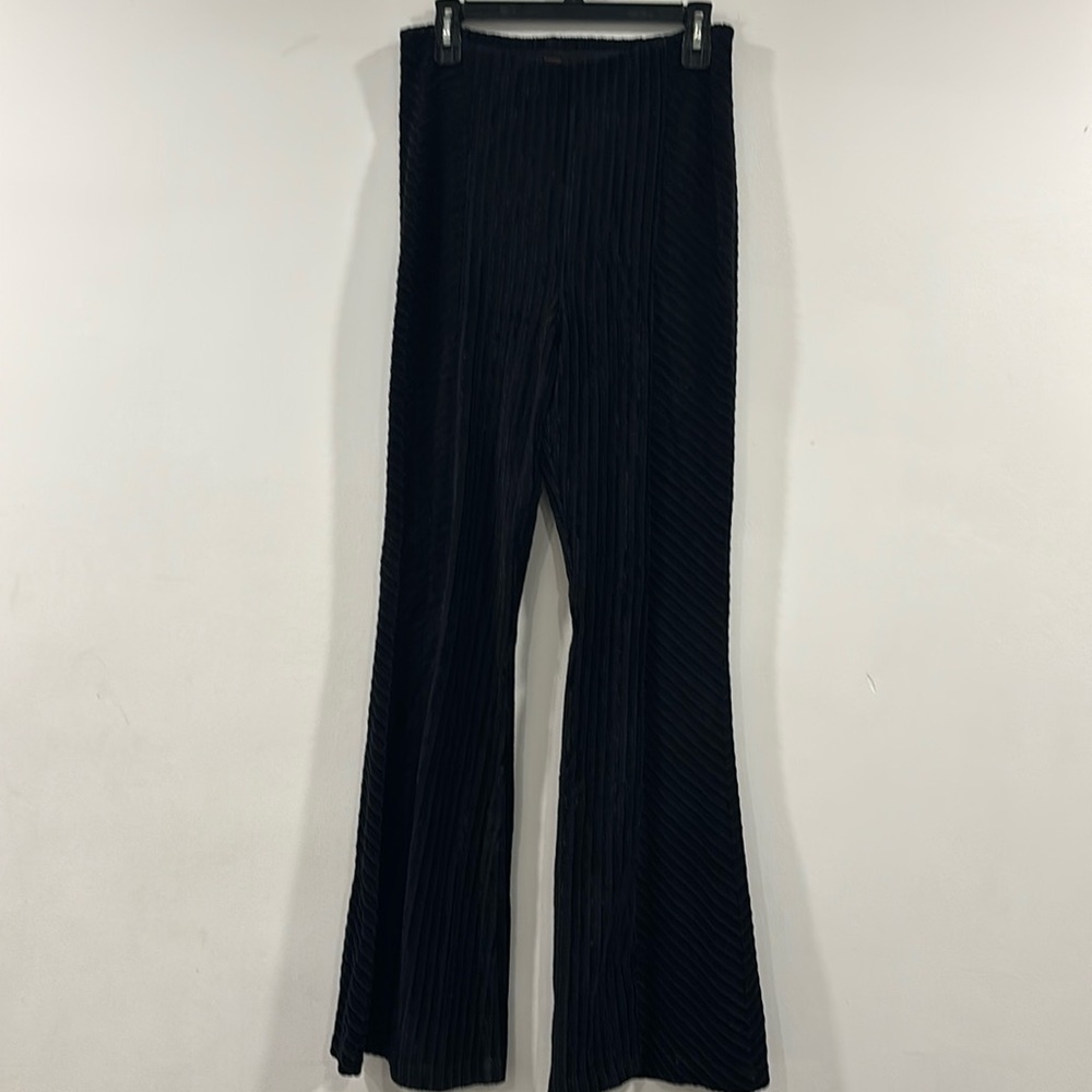 FREE PEOPLE black velvet corduroy flare stretchy pants